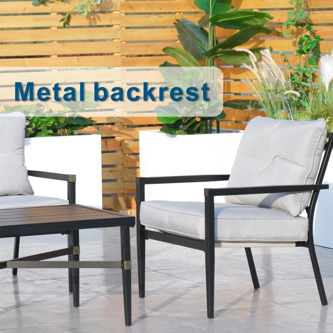 4-Seater Outdoor Sofa Set with Cushions and Coffee Table (PAS-2467-SET)