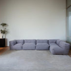 7-Piece Lavender Grey Modular Lazy Sofa Set – Indoor & Outdoor Compressible Sectional with Removable Washable Covers (PAS-2468-SET) - Direct Wicker