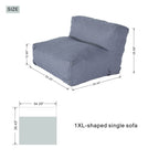 7-Piece Lavender Grey Modular Lazy Sofa Set – Indoor & Outdoor Compressible Sectional with Removable Washable Covers (PAS-2468-SET) - Direct Wicker