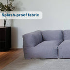 7-Piece Lavender Grey Modular Lazy Sofa Set – Indoor & Outdoor Compressible Sectional with Removable Washable Covers (PAS-2468-SET) - Direct Wicker