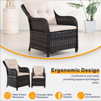 7-Piece Premium Outdoor Fire Pit Dining Set with Aluminum Frame & PE Wicker (PAG-1106R+013) - Direct Wicker