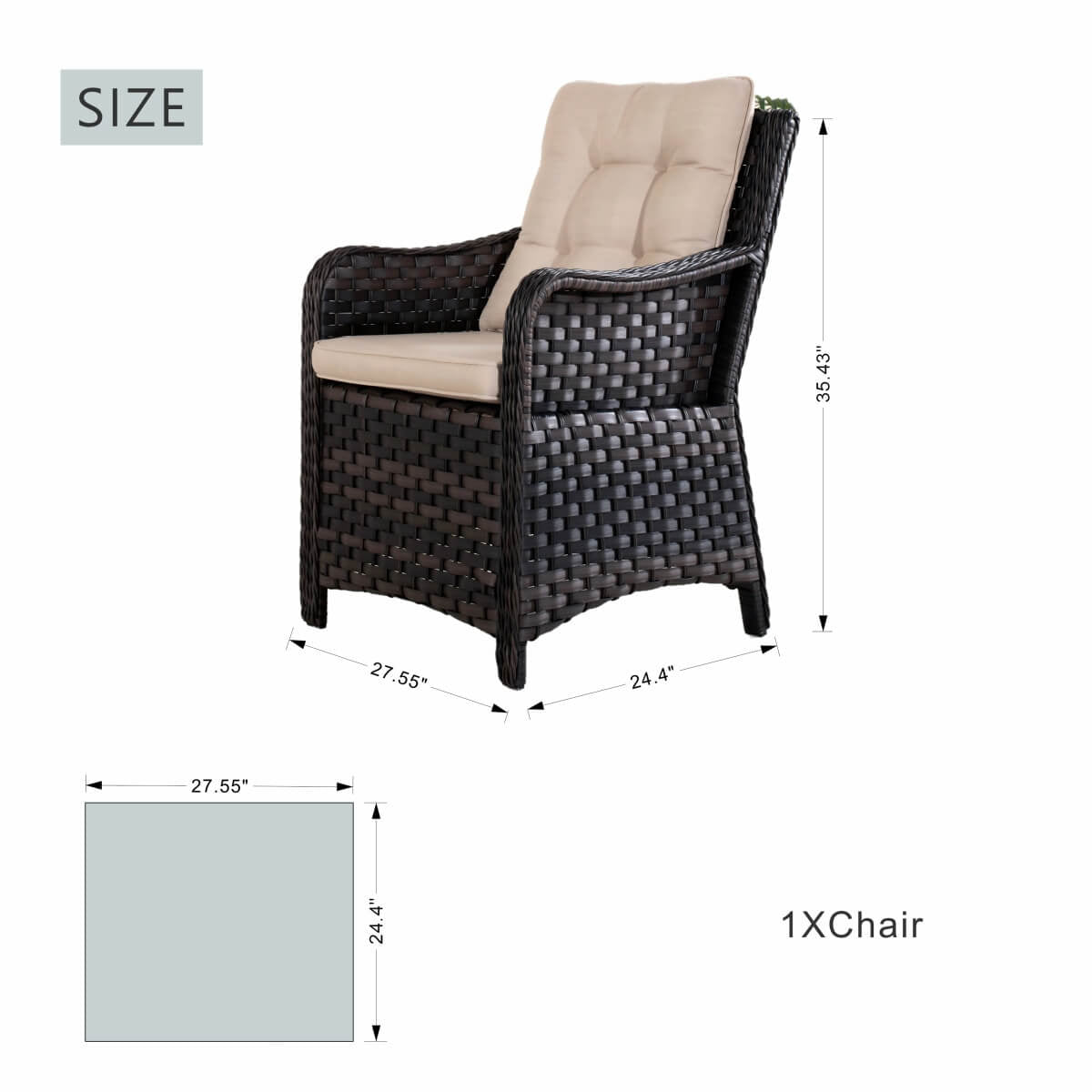 7-Piece Premium Outdoor Fire Pit Dining Set with Aluminum Frame & PE Wicker (PAG-1106R+013) - Direct Wicker