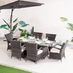 7-Piece Premium Outdoor Fire Pit Dining Set with Wicker Chairs (PAG-1106R+1123) - Direct Wicker