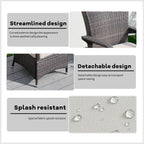 7-Piece Premium Outdoor Fire Pit Dining Set with Wicker Chairs (PAG-1106R+1123) - Direct Wicker