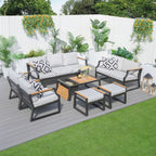 7-Seat Conversation Sofa Set with Drink Cooler (PAS-2101) - Direct Wicker