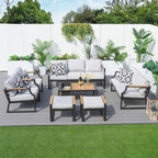 7-Seat Conversation Sofa Set with Drink Cooler (PAS-2101) - Direct Wicker