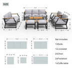 7-Seat Conversation Sofa Set with Drink Cooler (PAS-2101) - Direct Wicker