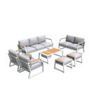 7-Seat Conversation Sofa Set with Drink Cooler (PAS-2101) - Direct Wicker