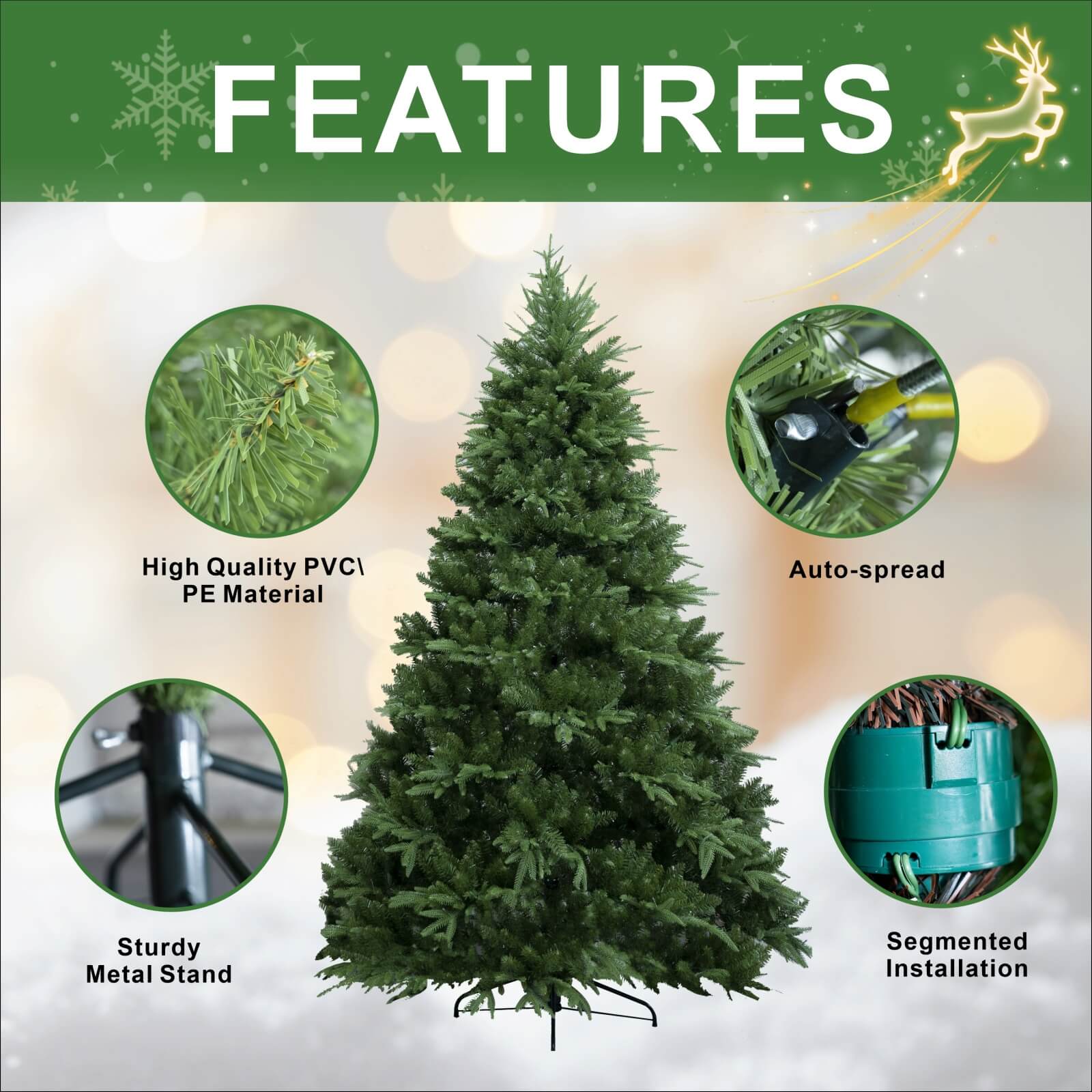 7.5FT Premium Artificial Christmas Tree (PJT - 2501) - Direct Wicker