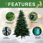 7FT Artificial Christmas Tree – Classic Green Holiday Decoration（PJT - 2504） - Direct Wicker