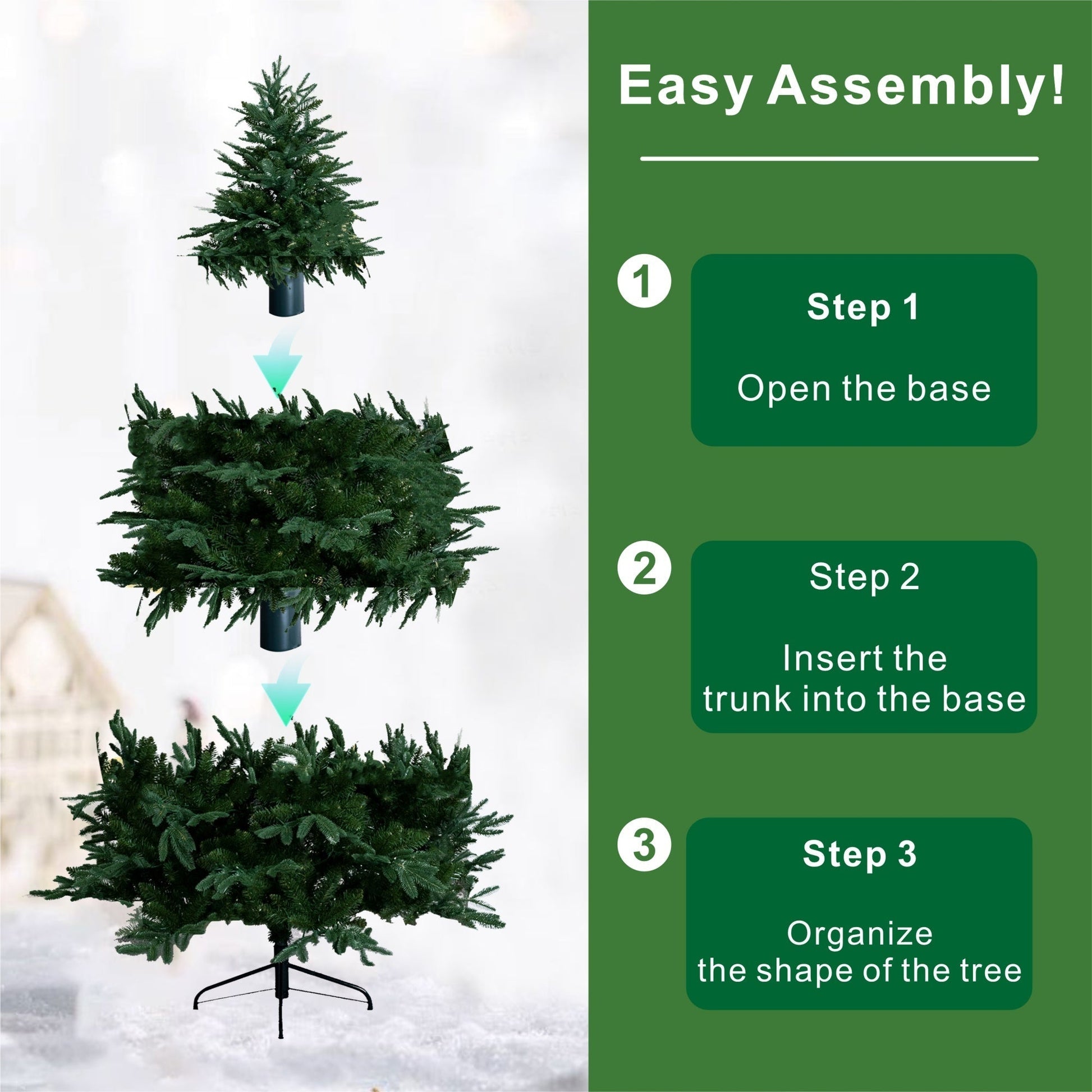 7FT Artificial Christmas Tree – Classic Green Holiday Decoration（PJT - 2504） - Direct Wicker