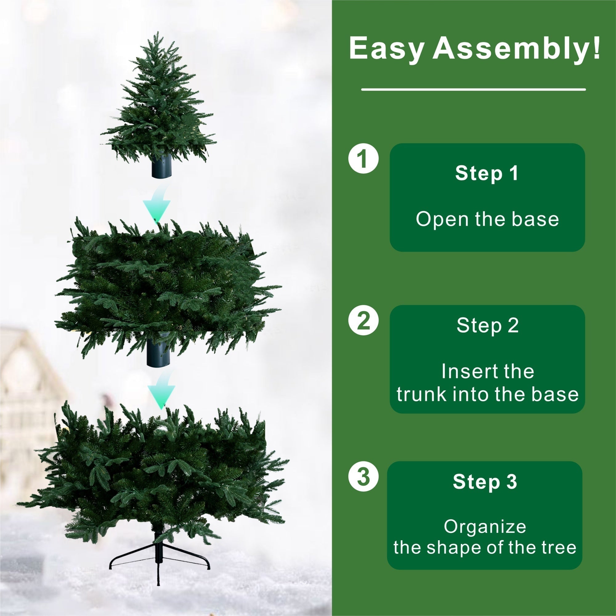 7FT Artificial Christmas Tree – Classic Green Holiday Decoration（PJT - 2504） - Direct Wicker
