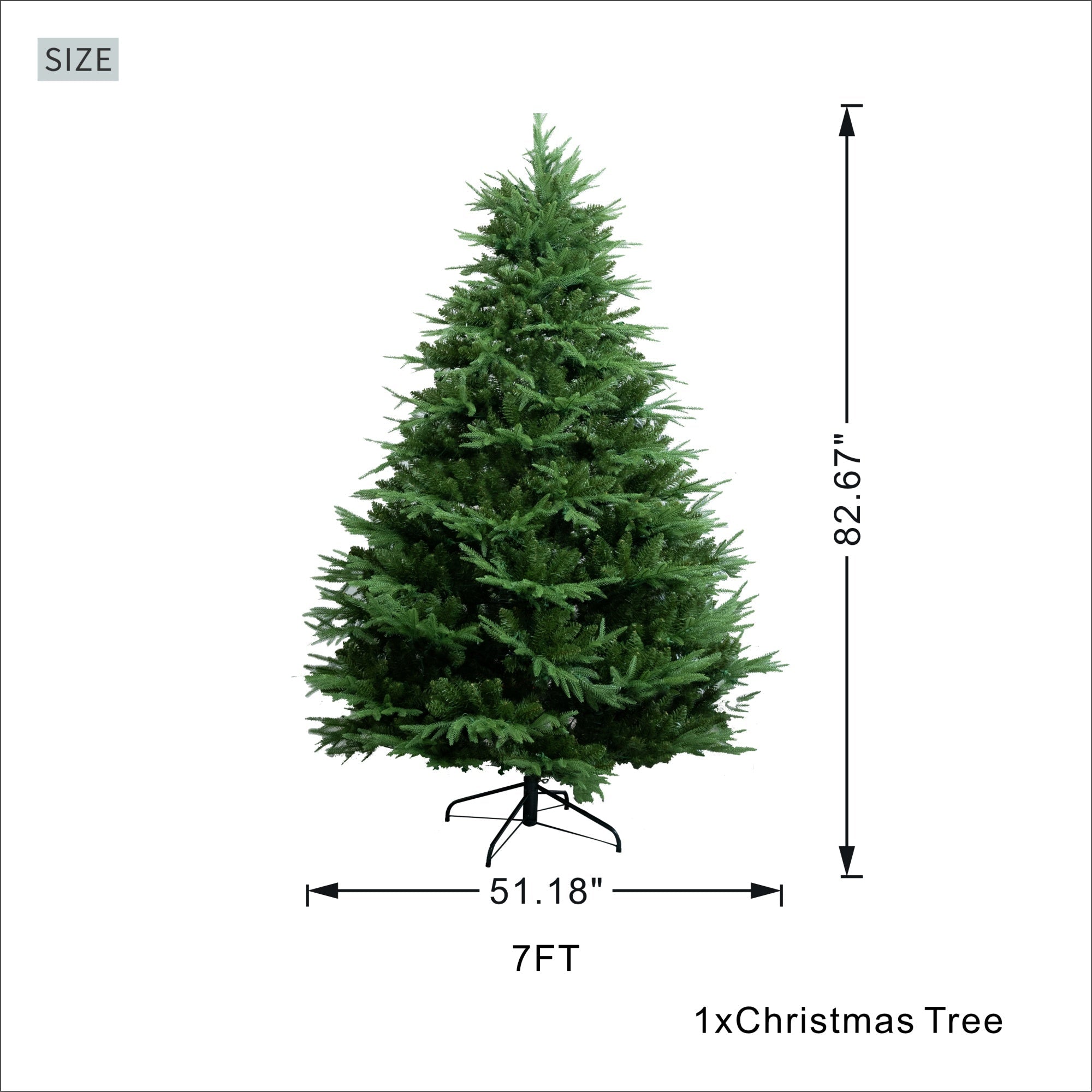 7FT Artificial Christmas Tree – Classic Green Holiday Decoration（PJT - 2504） - Direct Wicker