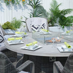 8 - Seater Outdoor Fire Pit Set with Round Table (PAG - 1108A) - Direct Wicker