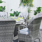 8 - Seater Outdoor Fire Pit Set with Round Table (PAG - 1108A) - Direct Wicker