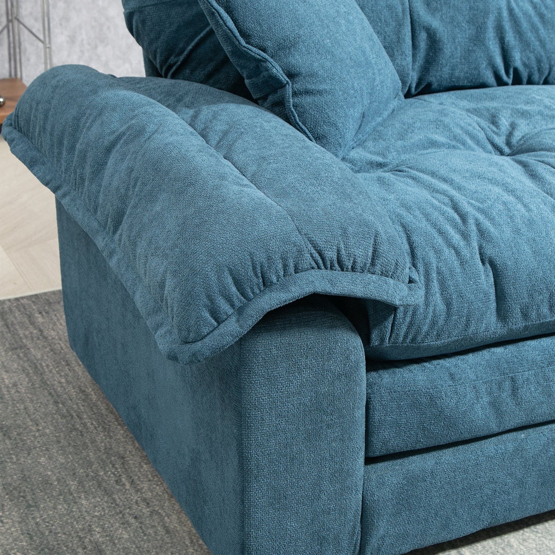 84' Chenille Sofa Small Sofa Loveseat Deep Seat Sofa Couch (W676S00010) - Direct Wicker
