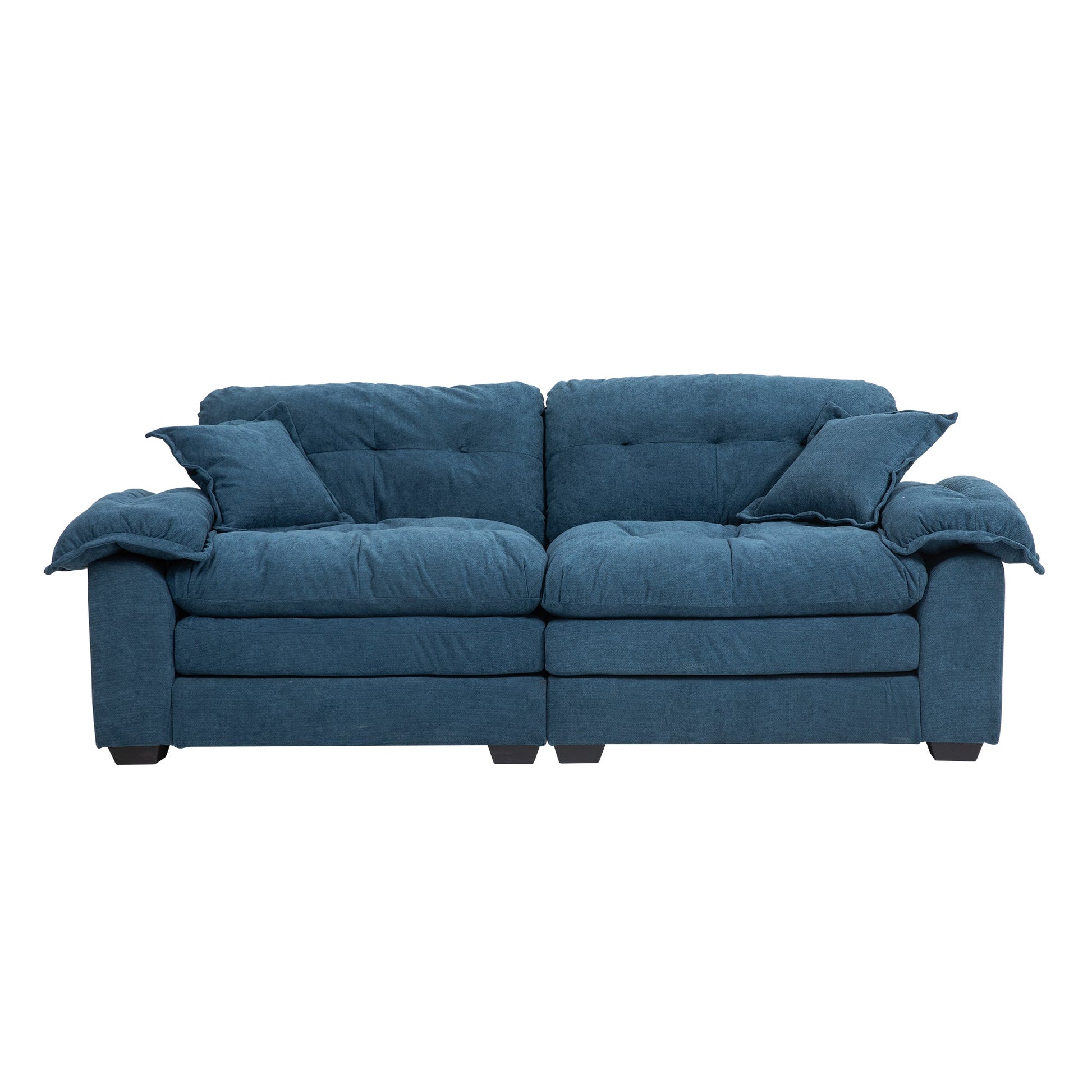 84' Chenille Sofa Small Sofa Loveseat Deep Seat Sofa Couch (W676S00010) - Direct Wicker