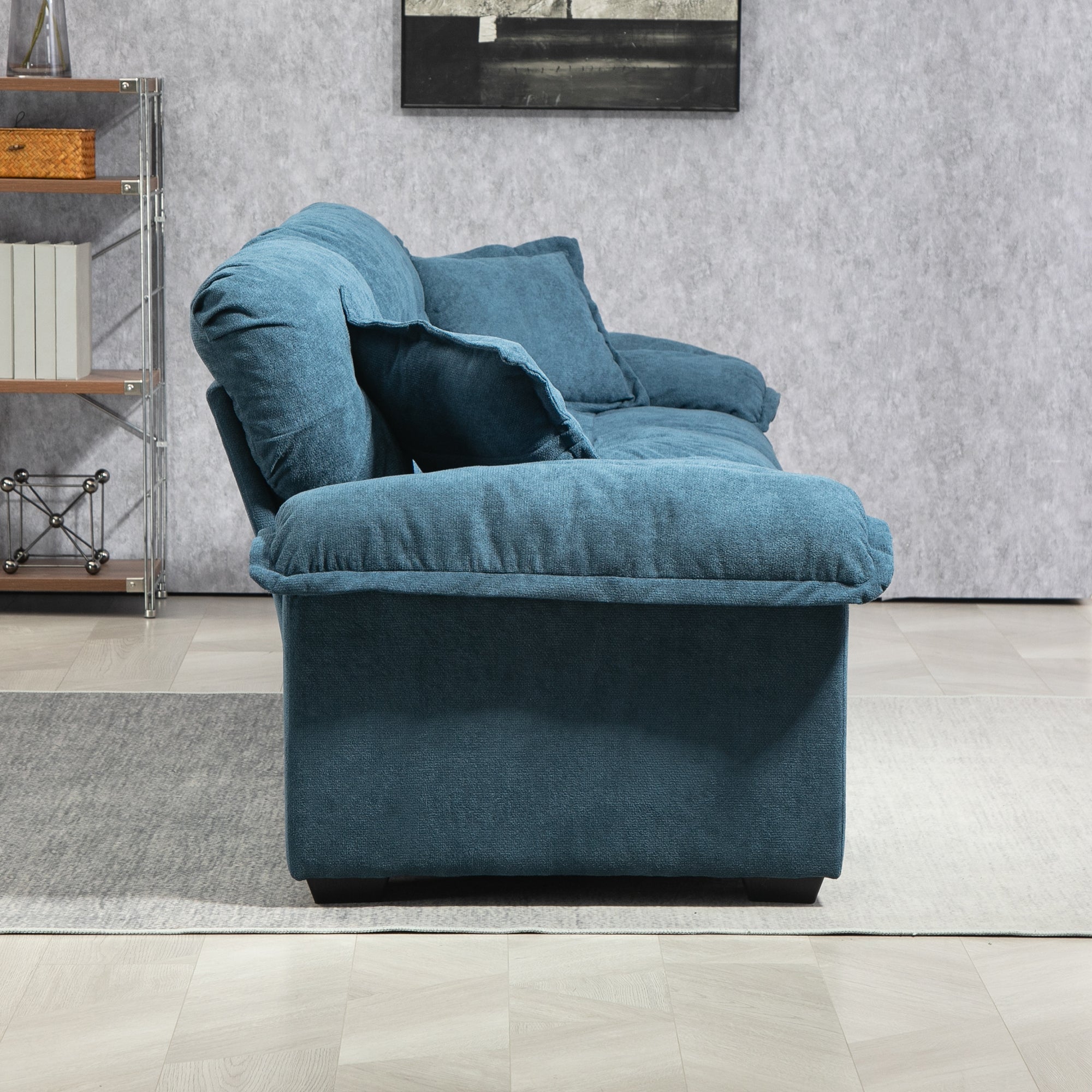 84' Chenille Sofa Small Sofa Loveseat Deep Seat Sofa Couch (W676S00010) - Direct Wicker