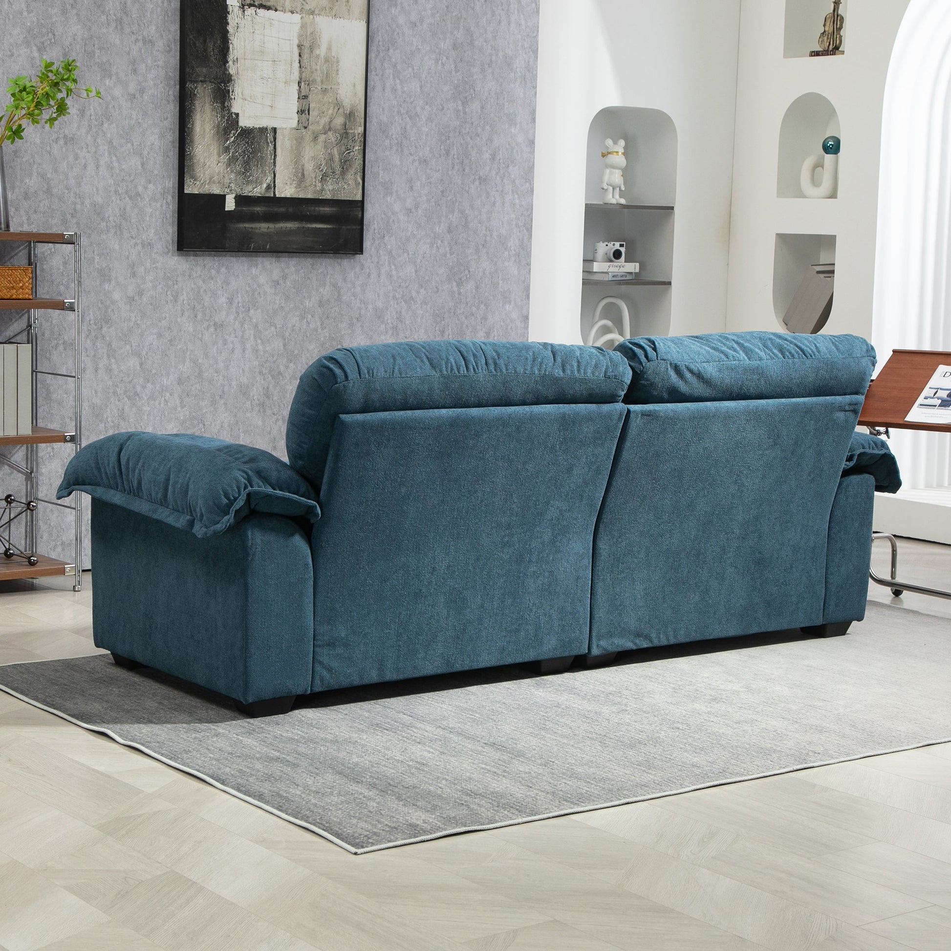 84' Chenille Sofa Small Sofa Loveseat Deep Seat Sofa Couch (W676S00010) - Direct Wicker
