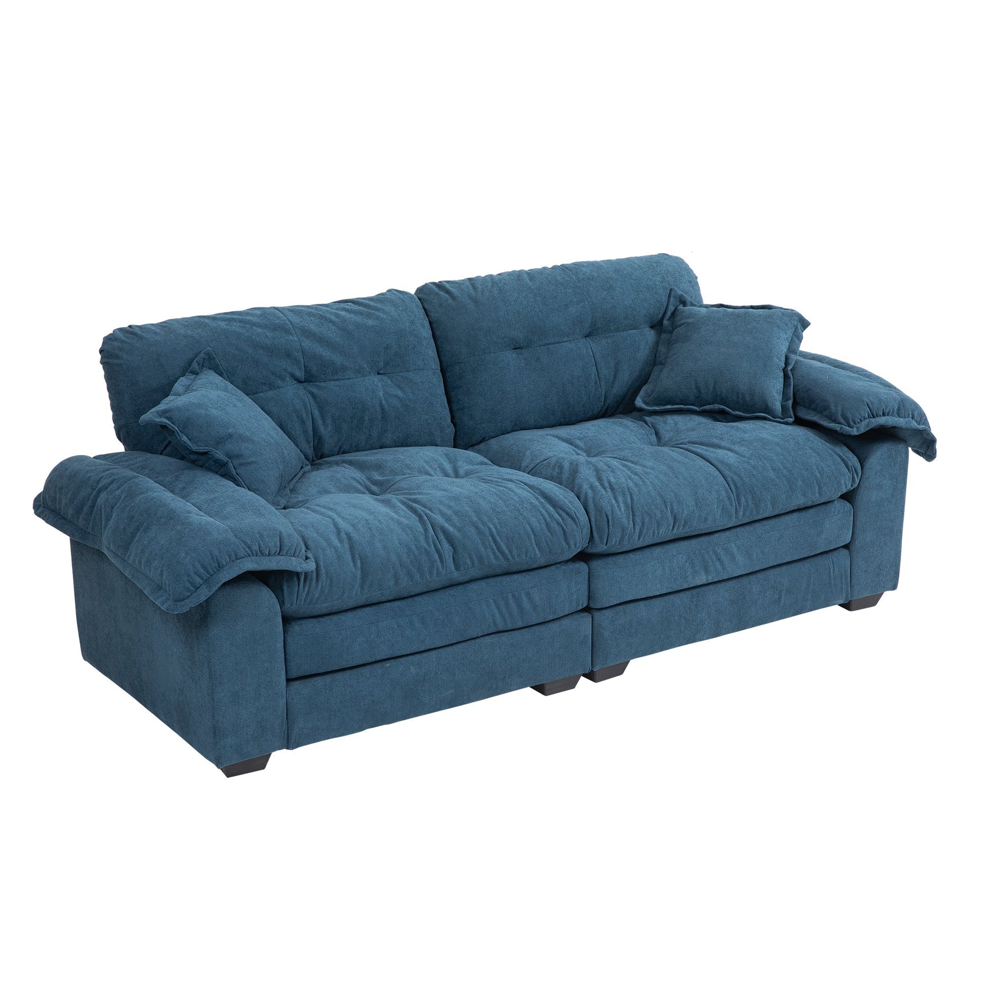 84' Chenille Sofa Small Sofa Loveseat Deep Seat Sofa Couch (W676S00010) - Direct Wicker