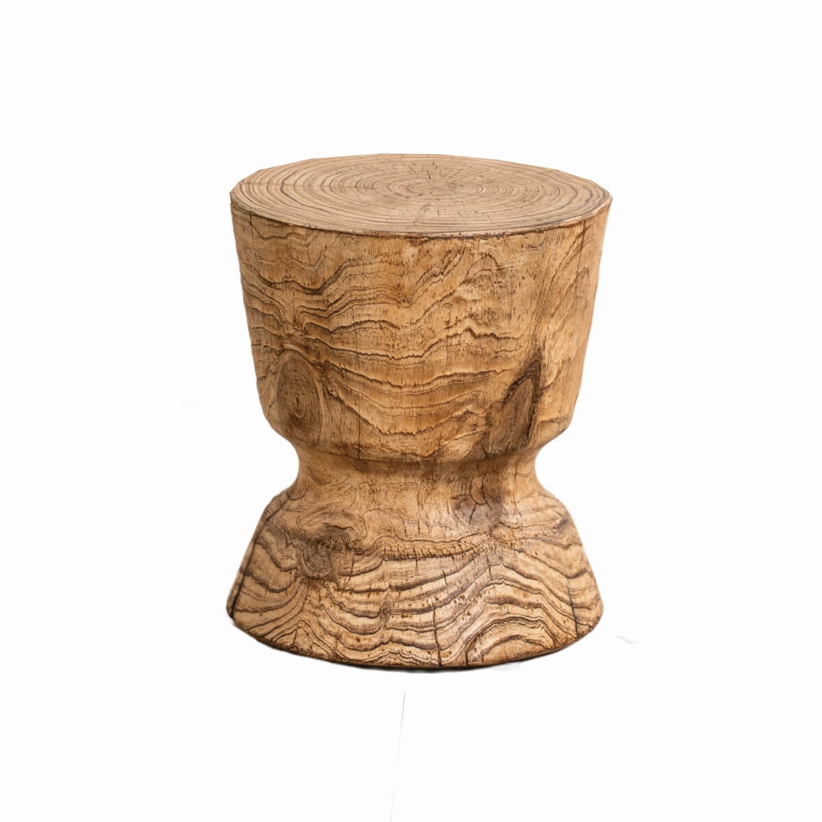 Terrafab Composite Faux Wood Hourglass Side Table / Stool (PAD-2708ST-BR-XMHL)