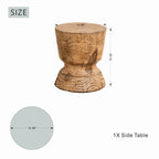 Terrafab Composite Faux Wood Hourglass Side Table / Stool (PAD-2708ST-BR-XMHL)