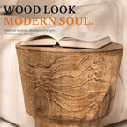 Terrafab Composite Faux Wood Hourglass Side Table / Stool (PAD-2708ST-BR-XMHL)