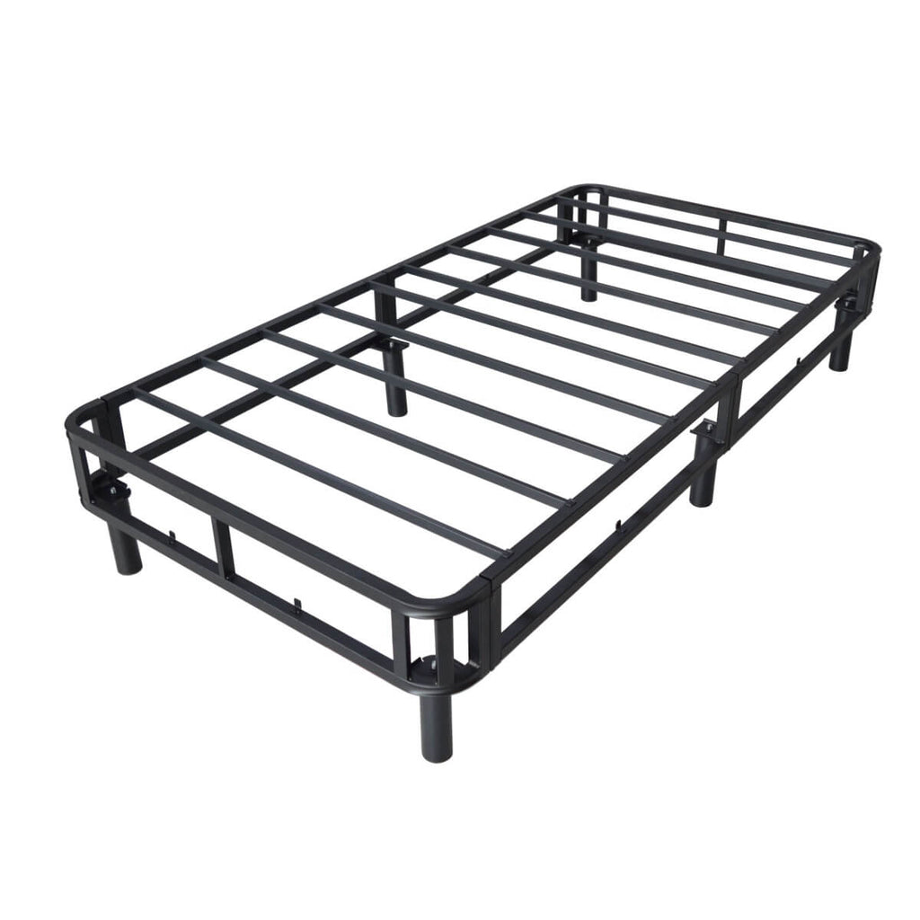 Heavy-Duty Twin KD Fabric-Wrapped Platform Bed Frame (PAL-2675-KD-BK-ZJW)