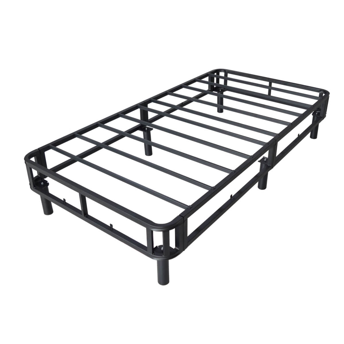 Heavy-Duty Twin KD Fabric-Wrapped Platform Bed Frame (PAL-2675-KD-BK-ZJW)