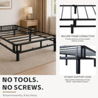 Heavy-Duty Twin KD Fabric-Wrapped Platform Bed Frame (PAL-2675-KD-BK-ZJW)