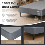 Heavy-Duty Twin XL KD Fabric-Wrapped Platform Bed Frame (PAL-2676-KD-BK-ZJWK)