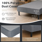 Heavy-Duty Twin XL KD Fabric-Wrapped Platform Bed Frame (PAL-2676-KD-BK-ZJWK)