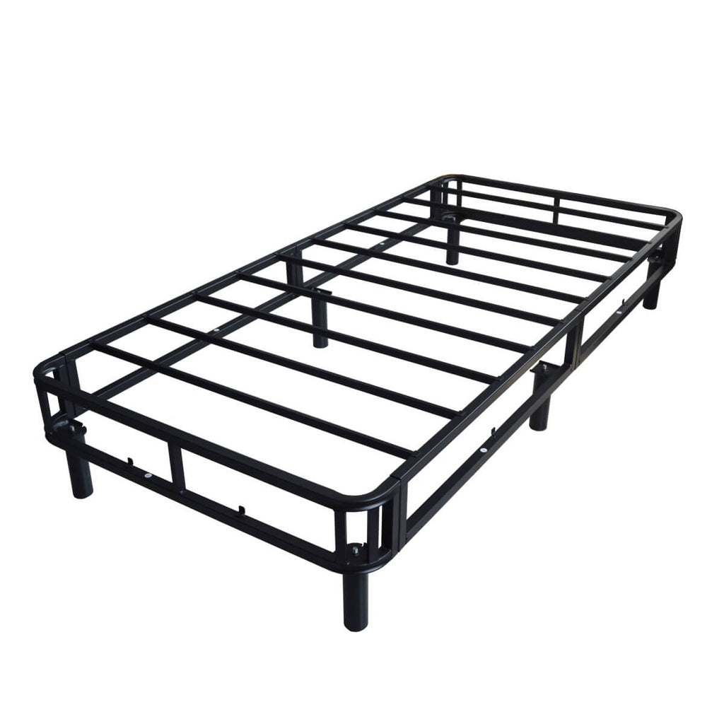 Heavy-Duty Twin XL KD Fabric-Wrapped Platform Bed Frame (PAL-2676-KD-BK-ZJWK)