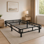 Heavy-Duty Twin XL KD Fabric-Wrapped Platform Bed Frame (PAL-2676-KD-BK-ZJWK)