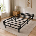 Heavy-Duty Twin XL KD Fabric-Wrapped Platform Bed Frame (PAL-2676-KD-BK-ZJWK)