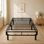 Heavy-Duty Twin XL KD Fabric-Wrapped Platform Bed Frame (PAL-2676-KD-BK-ZJWK)