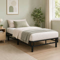 Heavy-Duty Twin XL KD Fabric-Wrapped Platform Bed Frame (PAL-2676-KD-BK-ZJWK)
