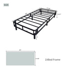 Heavy-Duty Twin XL KD Fabric-Wrapped Platform Bed Frame (PAL-2676-KD-BK-ZJWK)