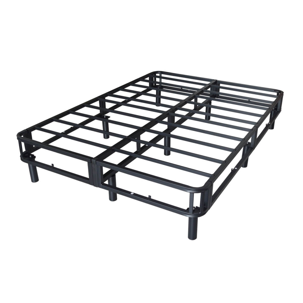 Heavy-Duty Queen KD Fabric-Wrapped Platform Bed Frame (PAL-2678-KD-BK-ZJWK)