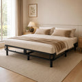 Heavy-Duty Queen KD Fabric-Wrapped Platform Bed Frame (PAL-2678-KD-BK-ZJWK)