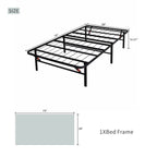 Foldable Twin Size Heavy-Duty Metal Platform Bed Frame (PAL-2679-KD-BK-ZJWK)