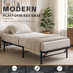 Foldable Twin Size Heavy-Duty Metal Platform Bed Frame (PAL-2679-KD-BK-ZJWK)
