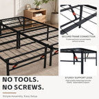 Heavy-Duty Foldable King Size Metal Platform Bed Frame (PAL-2682-KD-BK-ZJWK)