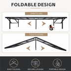 Heavy-Duty Foldable King Size Metal Platform Bed Frame (PAL-2682-KD-BK-ZJWK)