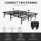 Heavy-Duty Foldable King Size Metal Platform Bed Frame (PAL-2682-KD-BK-ZJWK)