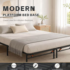 Heavy-Duty Foldable King Size Metal Platform Bed Frame (PAL-2682-KD-BK-ZJWK)