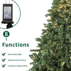 Classic Pre-Lit Artificial Christmas Tree with Warm White LED Lights, 8 Lighting Modes, Full PVC Branches &amp; Metal Stand – 6 FT, 7 FT &amp; 8 FT