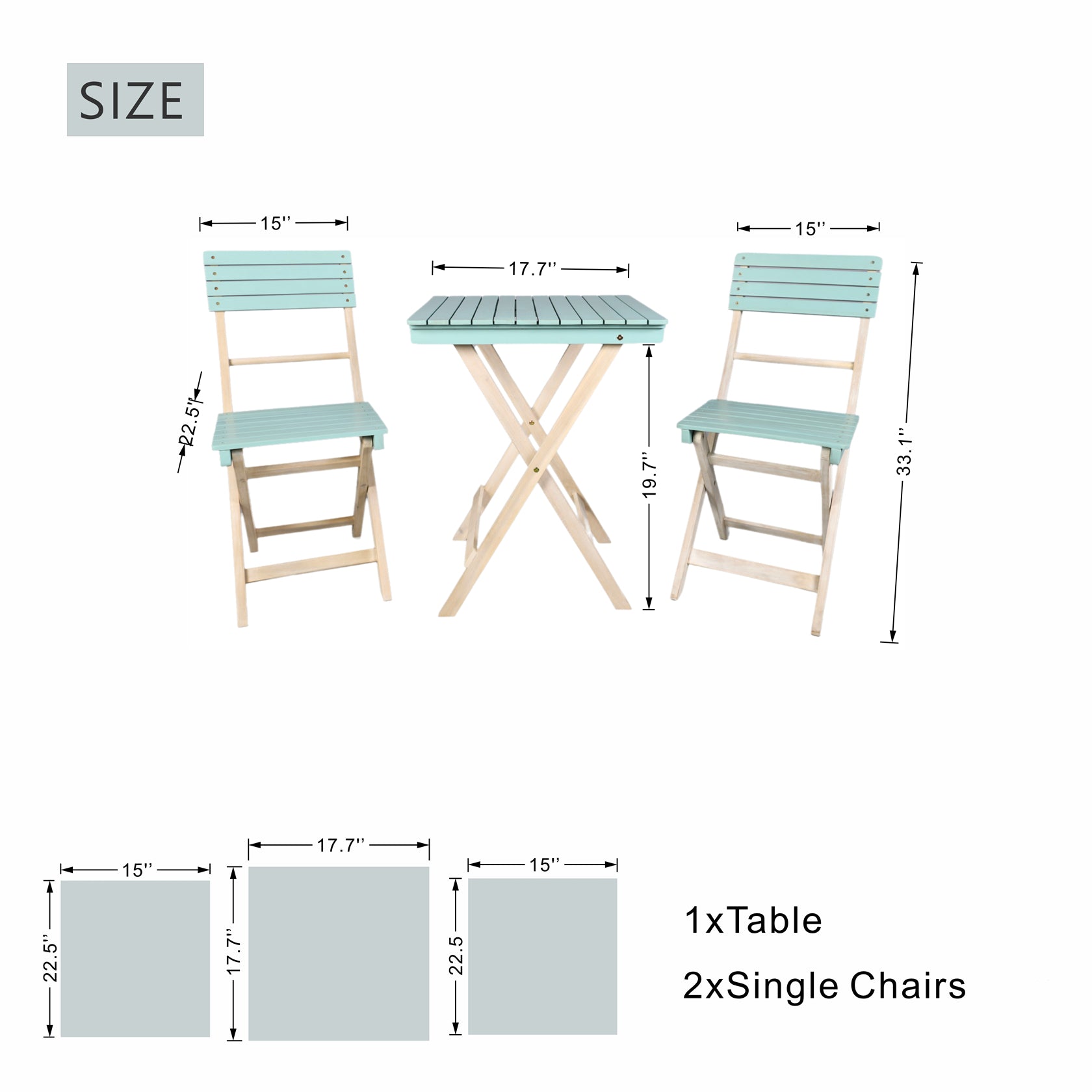 Direct Wicker Acacia Wooden 3-Piece Bistro Set PAC-2525_8