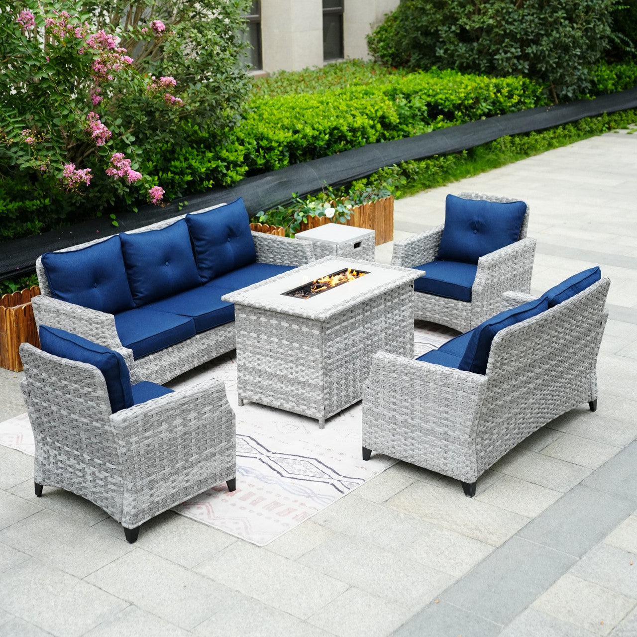 Blue Cushion Covers for Whole Set of PAF-1803-Set