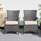 Direct Wicker Aluminum Dining Chairs with Armrests Set of 2 ( Model PAD-1123-Chairs)